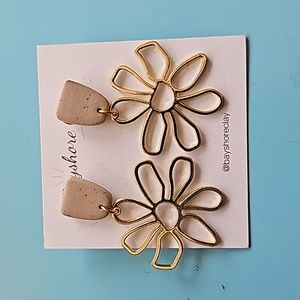 Handmade Clay Flower Earrings